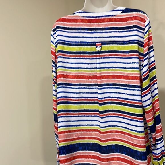 NWOT New Directions striped blouse. Size L large 12/14 - Picture 5 of 8